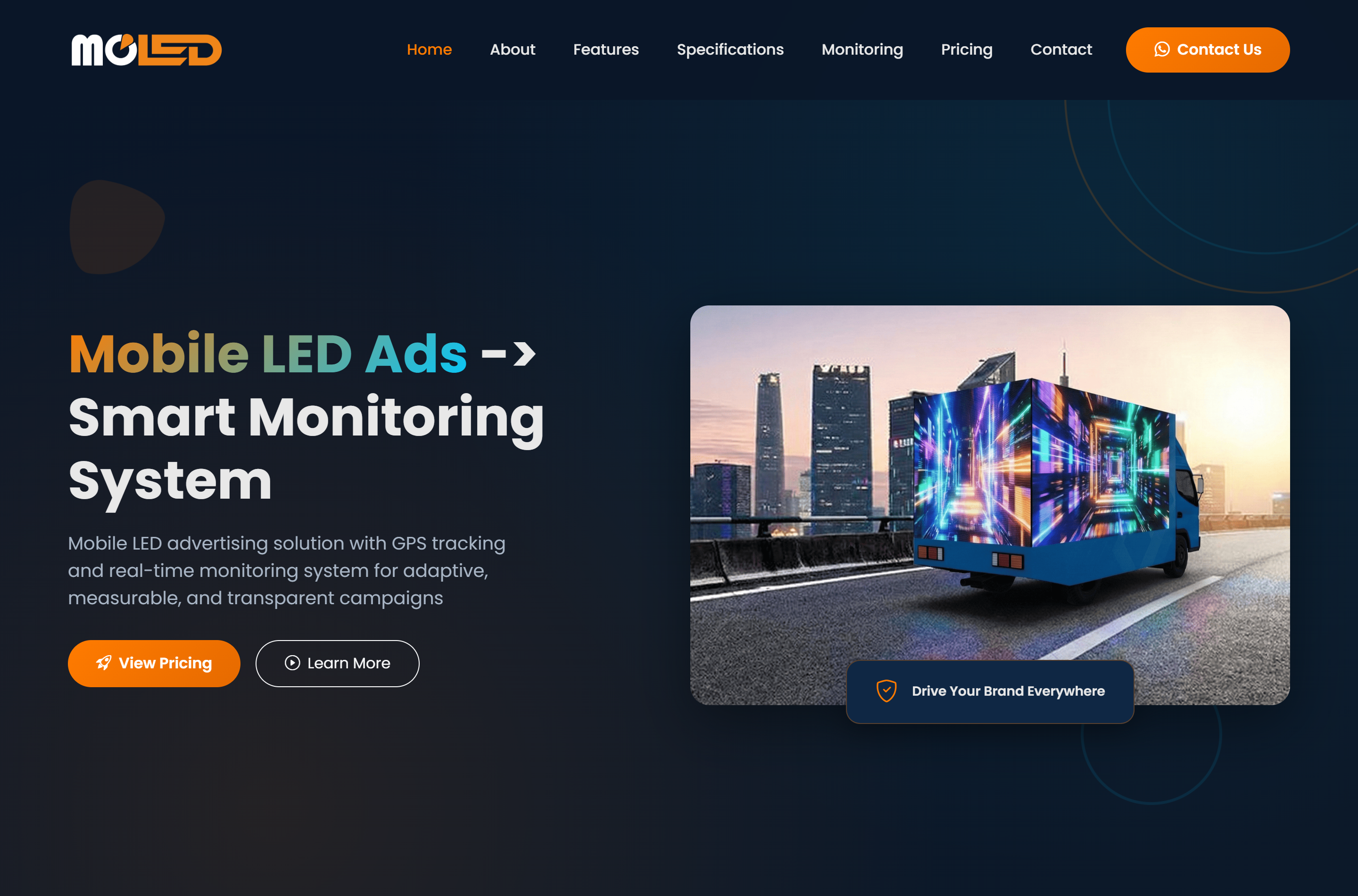 MOLED Smart Monitoring System interface